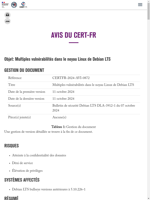  Multiples vulnérabilités découvertes dans le noyau Linux de Debian LTS
    