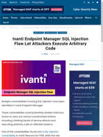  Ivanti Endpoint Manager has SQL injection vulnerabilities
    