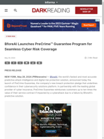 BforeAI Launches PreCrime™ Guarantee Program for Seamless Cyber Risk Coverage
