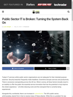  Public Sector IT services are inadequate causing security breaches and downtime disruptions
    