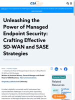  Endpoint security is crucial in crafting effective SD-WAN and SASE strategies
    