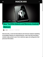  DVa is a new tool that detects and removes Android malware exploiting accessibility features
    