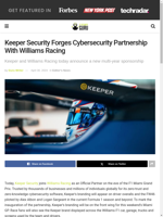 Keeper Security partners with Williams Racing for cybersecurity