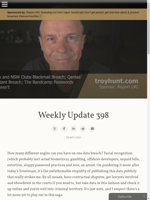  The data breach in Weekly Update 398 highlights the criminal act of publicly exposing data
    