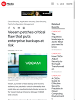  Veeam patches critical vulnerability in Backup Enterprise Manager
    
