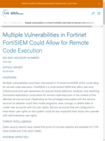  Multiple vulnerabilities in Fortinet FortiSIEM could lead to remote code execution
    