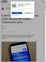 Cybercrime group claims to have stolen data on 560 million Ticketmaster users