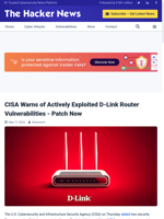  CISA added two security flaws impacting D-Link routers to its Known Exploited Vulnerabilities catalog
    