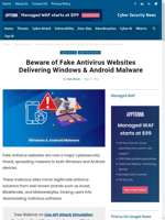  Fake antivirus websites are distributing malware to Windows and Android devices
    