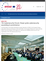  Power grids cybersecurity is gaining prominence at the 7th Cybersecurity Forum by ENISA
    