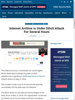  Internet Archive faced DDoS attack for several hours
    