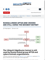  Russia-linked APT28 and crooks are still using the Moobot botnet
    