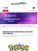  Pokemon dev Game Freak discloses data breach
    