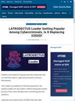  LATRODECTUS Loader gaining popularity among cybercriminals possibly replacing ICEDID
    