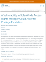 A vulnerability in SolarWinds Access Rights Manager allows for privilege escalation