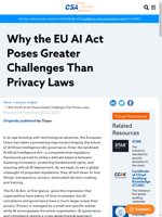  The EU AI Act impacts compliance and governance for AI
    