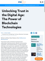  Blockchain technology is highlighted as a transformative force in bolstering digital trust
    