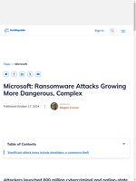  Ransomware attacks on Microsoft customers have increased but fewer are successful due to advancements in automatic attack disruption technologies
    