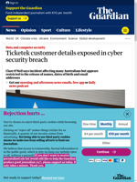 Ticketek customer details exposed in cyber security breach