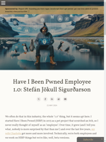  Stefán Jökull Sigurðarson joins Have I Been Pwned as the first full-time employee
    