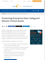  Enterprise organizations face challenges securing critical data in hybrid and multi-cloud environments
    