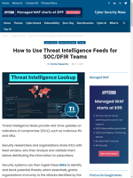 Threat intelligence feeds provide real-time updates on indicators of compromise (IOCs) such as malicious IPs and URLs