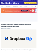 Dropbox Sign (formerly HelloSign) breached affecting all users' emails usernames and account settings
