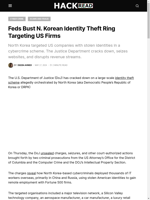  North Korean identity theft ring targeting US firms busted by feds
    