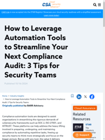  Compliance automation tools aim to streamline cybersecurity frameworks
    