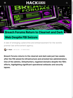 Breach Forums return to the clearnet and dark web after FBI seizure