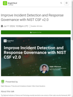  NIST CSF v20 enhances incident detection and response governance
    