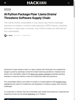  AI Python Package Flaw 'Llama Drama' threatens software supply chain
    