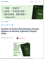  Highest number of active ransomware groups on record
    