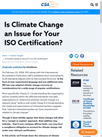 ISO updated standards to consider climate change affecting popular certifications