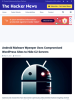  Android malware Wpeeper uses compromised WordPress sites for C2 servers
    