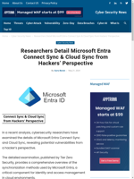  Cybersecurity researchers detail Microsoft Entra Connect Sync & Cloud Sync vulnerabilities from a hacker's perspective
    