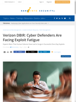  Cyber defenders face fatigue from increased zero-day exploit incidents according to Verizon DBIR
  
