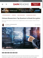  Chinese Researchers demonstrate a quantum attack on RSA encryption
    