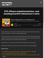  iPhone photos come back from the dead and Scarlett Johansson's voice is at risk in the podcast
    