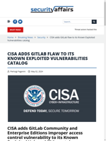 CISA adds GitLab flaw to Known Exploited Vulnerabilities catalog
  