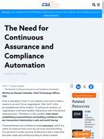  Continuous Assurance and Compliance Automation are vital for trust and risk management
    