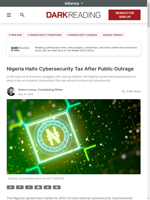  Nigeria paused a cybersecurity tax due to public criticism during an economic crisis
    