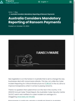  Australia is considering mandatory reporting of ransom payments
    