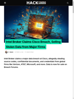 Intel Broker claims major data breach at Cisco selling stolen data