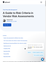  Vendor risk assessments require tailoring to unique risk criteria of third-party vendors
  