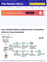  Cuttlefish malware targets routers to steal cloud credentials through passive sniffing
    
