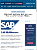  Critical vulnerabilities in SAP NetWeaver & CX Commerce allow complete system takeover
    