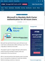  Microsoft to mandate multi-factor authentication for all Azure users starting in July
    