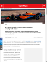  McLaren Racing team partners with Cisco for enhanced network security
    