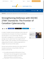  ISO/IEC 27001 standards enhance Canadian cybersecurity defenses
    